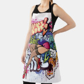 落書きイラストレーションと通り落書き文字 エプロン (インサイチュ)