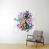 落書きイラストレーションと通り落書き文字 タペストリー (インサイチュ(横))