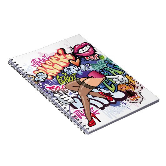 落書きイラストレーションと通り落書き文字 ノートブック (右側)