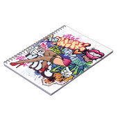 落書きイラストレーションと通り落書き文字 ノートブック (左側)