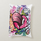 落書きイラストレーションと通り落書き アクセントクッション (裏面(縦))