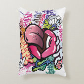 落書きイラストレーションと通り落書き アクセントクッション (正面(垂直))