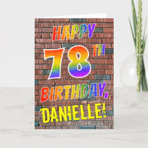 落書きインスパイアレインボーがハッピー78th誕生日 カード