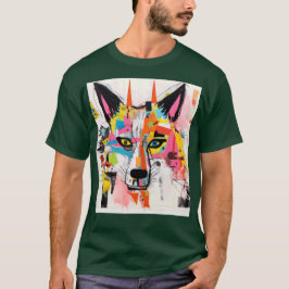 落書きウルフ 都市型ストリートアート・ウルフ Tシャツ