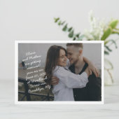 落書きカジュアル手書きモノグラム写結婚真 招待状 (スタンド正面)