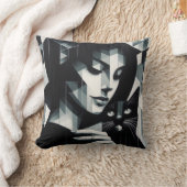 落書きキャットレディ クッション (ブランケット)