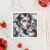 落書きキャットレディ スタンダードカクテルナプキン (インサイチュ)