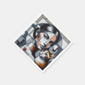 落書きキャットレディ スタンダードカクテルナプキン (角)