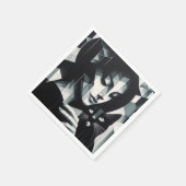 落書きキャットレディ スタンダードカクテルナプキン (角)