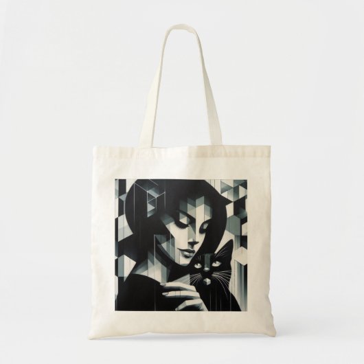 落書きキャットレディ トートバッグ (正面)