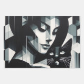 落書きキャットレディ ラッピングペーパーシート (正面3)