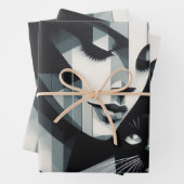 落書きキャットレディ ラッピングペーパーシート (インサイチュ)