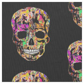 落書きスカル ファブリック (クローズアップ)