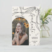 落書きスタイルのシニア卒業パーティー手描き 案内状 (スタンド正面)