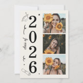 落書きスタイルのシニア卒業パーティー手描き 案内状 (裏面)