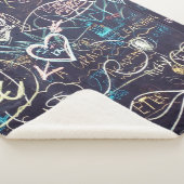 落書きチャルクボード黒板愛 シェルパブランケット (3/4)