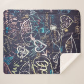 落書きチャルクボード黒板愛 シェルパブランケット (正面(横))