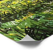 落書きツリー – ラインアートスタイル風景 ポスター (角)