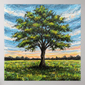 落書きツリー – ラインアートスタイル風景 ポスター (正面)