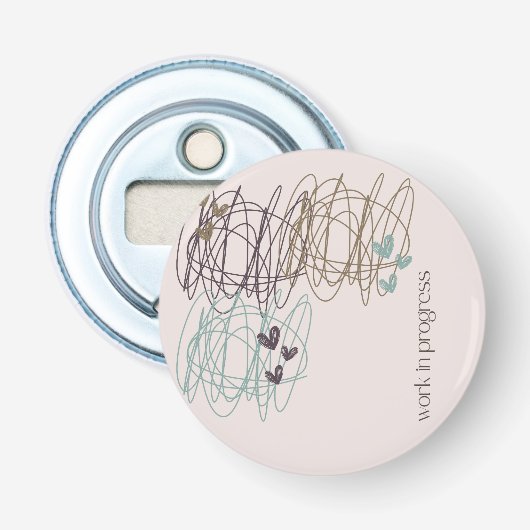 落書きデザイン – 我々はすべて進行中の作業 栓抜き (正面)