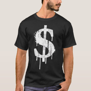 落書きドル紙幣ドル記号$ Urbanスタイルモン Tシャツ