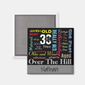 落書きハッピーバースデーの30番目のスタイル マグネット (正面/裏面)