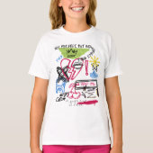 落書きハートとアーバンスケッチのコラージュ Tシャツ (正面)