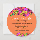 落書きハートの結婚式Save The Dateのお知らせ 招待状 (正面)