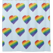 落書きハートシャワーカーテン シャワーカーテン (正面)