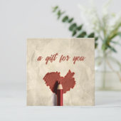 落書きハートスケッチ描画ペンギフトカード (スタンド正面)