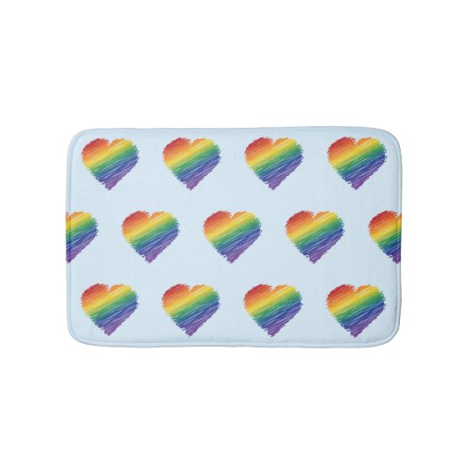 落書きハートバスマット バスマット (正面)