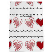 落書きハート中抱き枕 ミディアムペーパーバッグ (裏面)