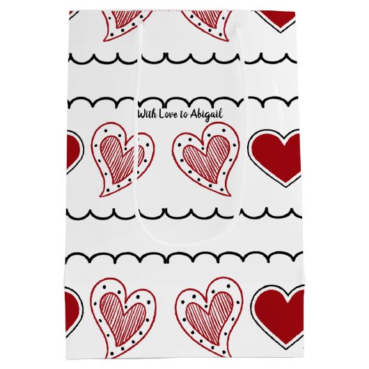 落書きハート中抱き枕 ミディアムペーパーバッグ (裏面)