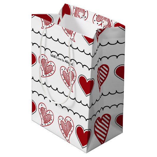 落書きハート中抱き枕 ミディアムペーパーバッグ (裏面アングル)