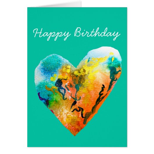 落書きハート水彩画 (正面)