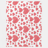 落書きハート フリースブランケット (正面)