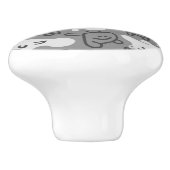 落書きパターンイラストレーション セラミックノブ (側面)