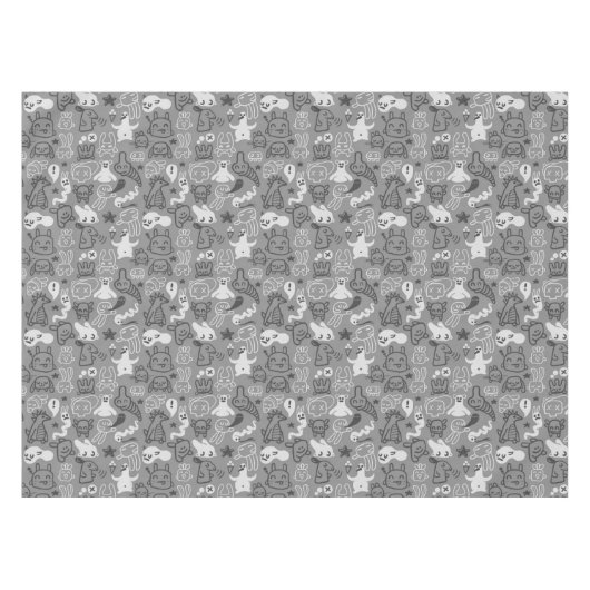 落書きパターンイラストレーション テーブルクロス (正面(横))