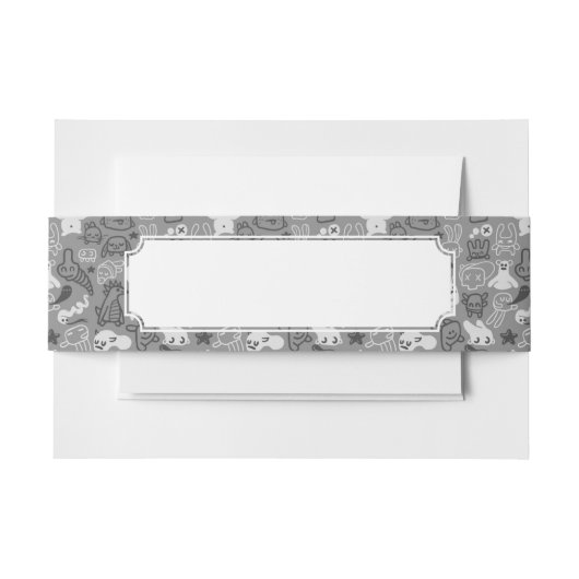 落書きパターンイラストレーション 招待状ベリーバンド (正面例)