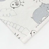 落書きパターン2 フリースブランケット (角)