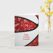 落書きパターン 赤 白 バスケットボール どんなシーンでも カード (黄色い花)