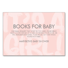 落書きピンクの赤ちゃんシャワー書籍のリクエストをもたらす テーブルナンバー