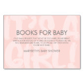 落書きピンクの赤ちゃんシャワー書籍のリクエストをもたらす テーブルナンバー (正面)