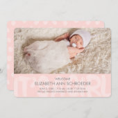 落書きピンクベビー誕生発表カード 案内状 (正面/裏面)