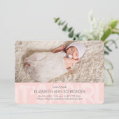 落書きピンクベビー誕生発表カード 案内状 (スタンド正面)