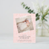 落書きピンクベビー誕生発表葉書 ポストカード (スタンド正面)