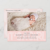 落書きピンクベビー誕生発表葉書 ポストカード (正面/裏面)