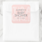 落書きピンク赤ちゃんシャワーお気に入りシール スクエアシール (バッグ)