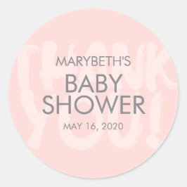 落書きピンク赤ちゃんシャワーお気に入りシール ラウンドシール
