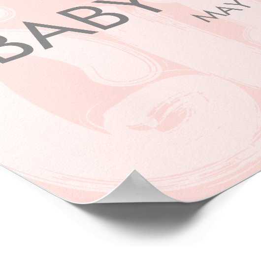 落書きピンク赤ちゃんシャワー歓迎サイン ポスター (角)